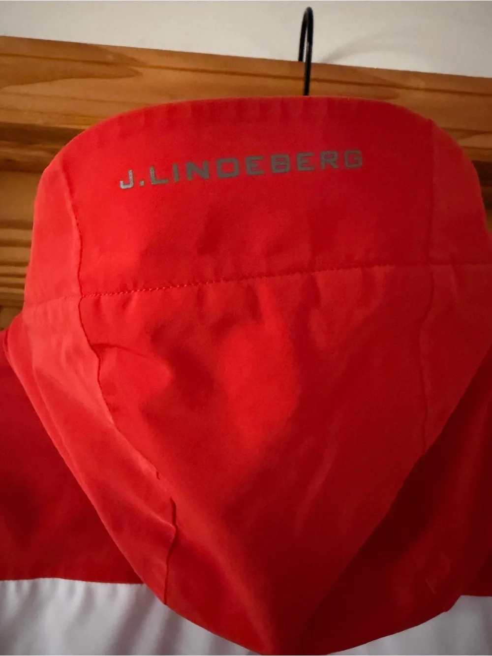 J.Lindeberg Red, White & Navy Ski Jacket with Hood